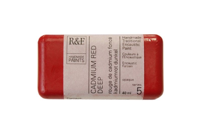 R&F Encaustic Block, Cadmium Red Deep 40ml