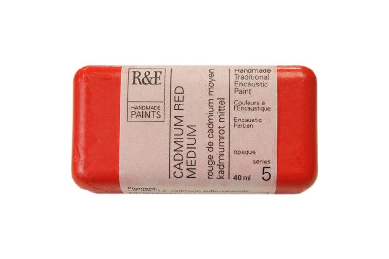 R&F Encaustic Block, Cadmium Red Medium 40ml