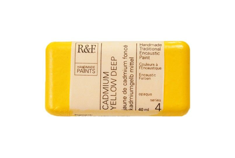 R&F Encaustic Block, Cadmium Yellow Deep 40ml