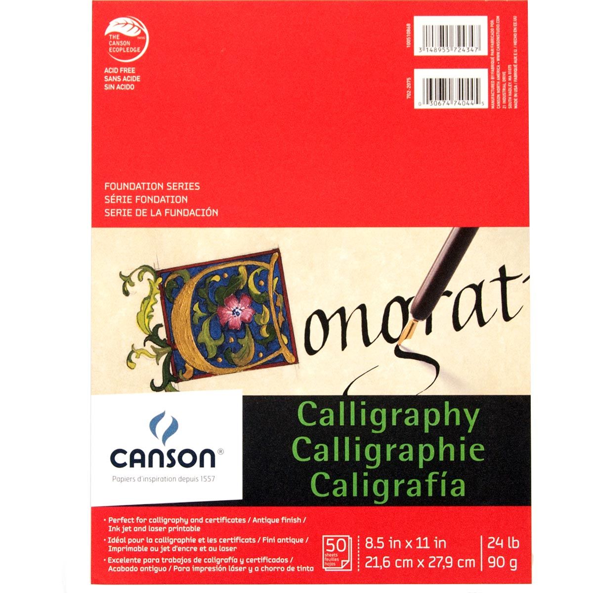 Canson Calligraphy Parchment Paper Pad 8.5" x 11" Assorted
