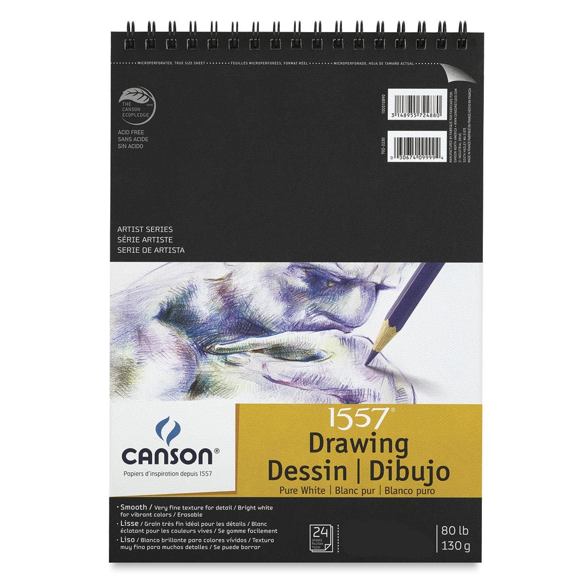 Canson Pure White Drawing Pad (Top Wire) 11" x 14"