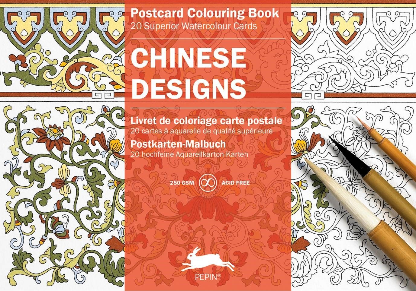 CHINESE DESIGNS: PEPIN POSTCARD COLOURING BOOK