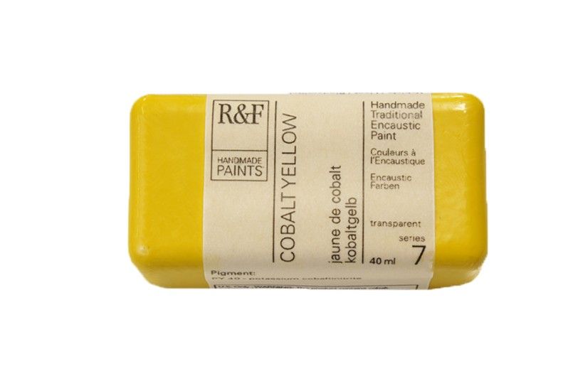 R&F Encaustic Block, Cobalt Yellow 40ml