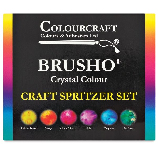 Brusho Crystal Colours, 6  & Spritzer Set