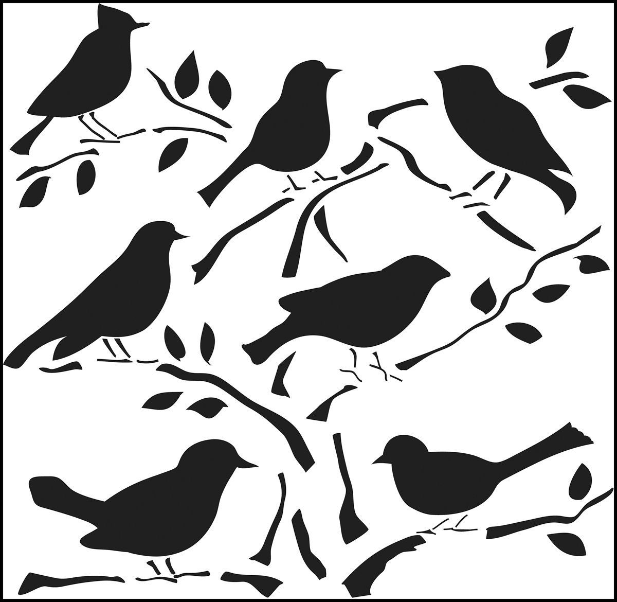 The Crafters Workshop Stencil Birds 12 x 12 inch