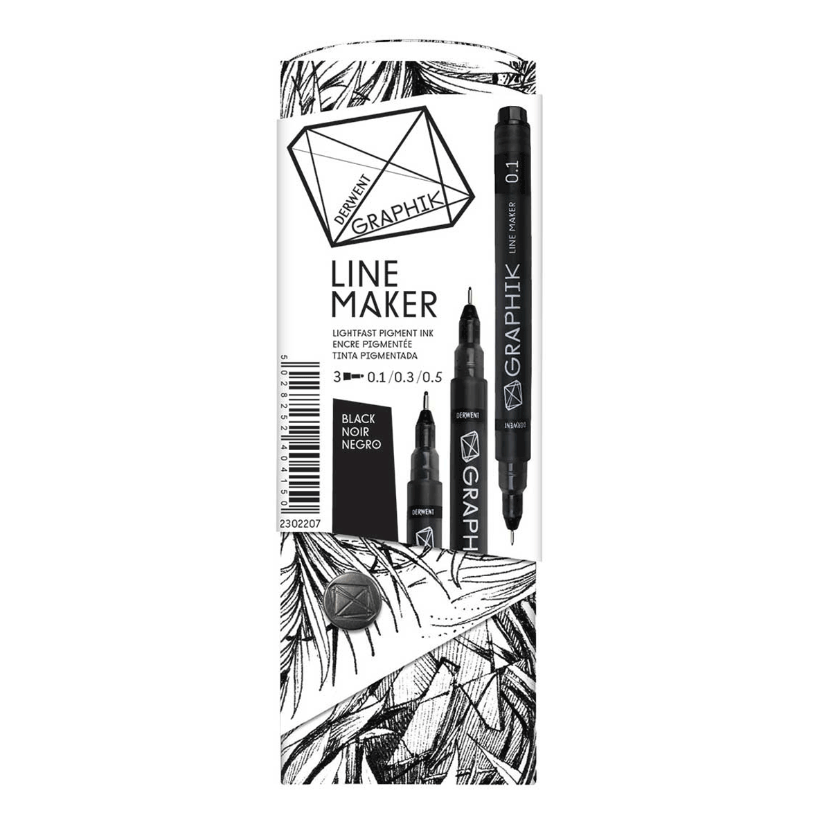 Derwent Graphik Line Maker Pens - Black Pack of 3
