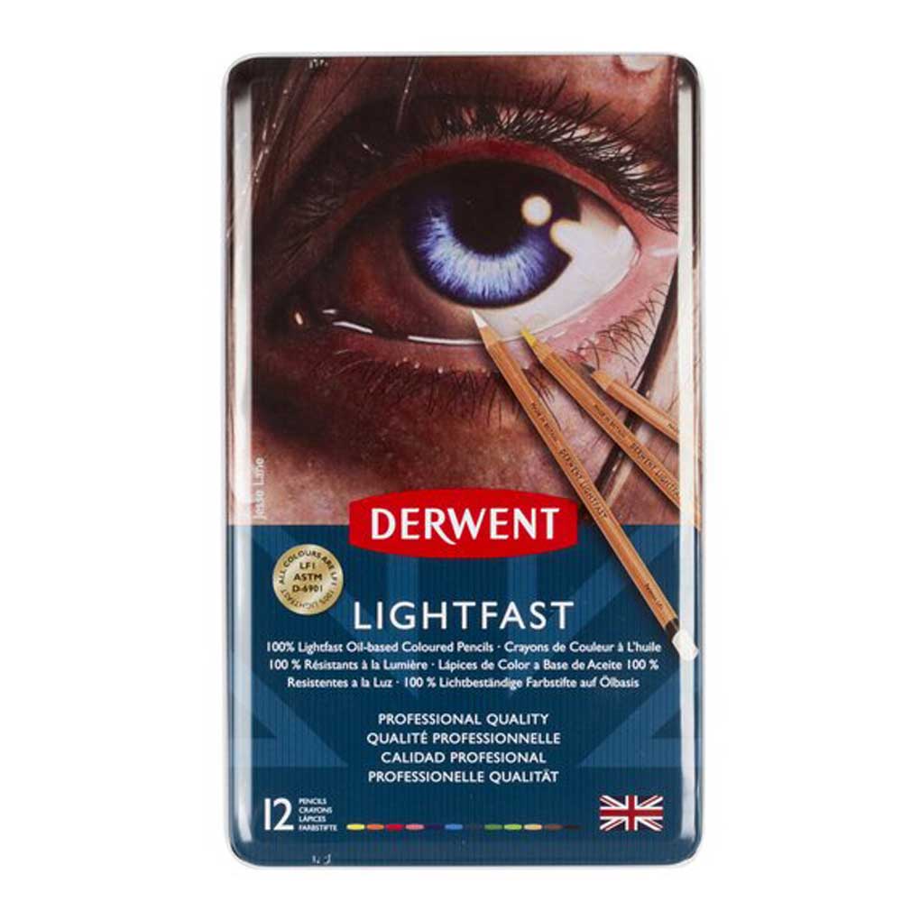 Derwent Lightfast Coloured Pencil Sets (12) Tin