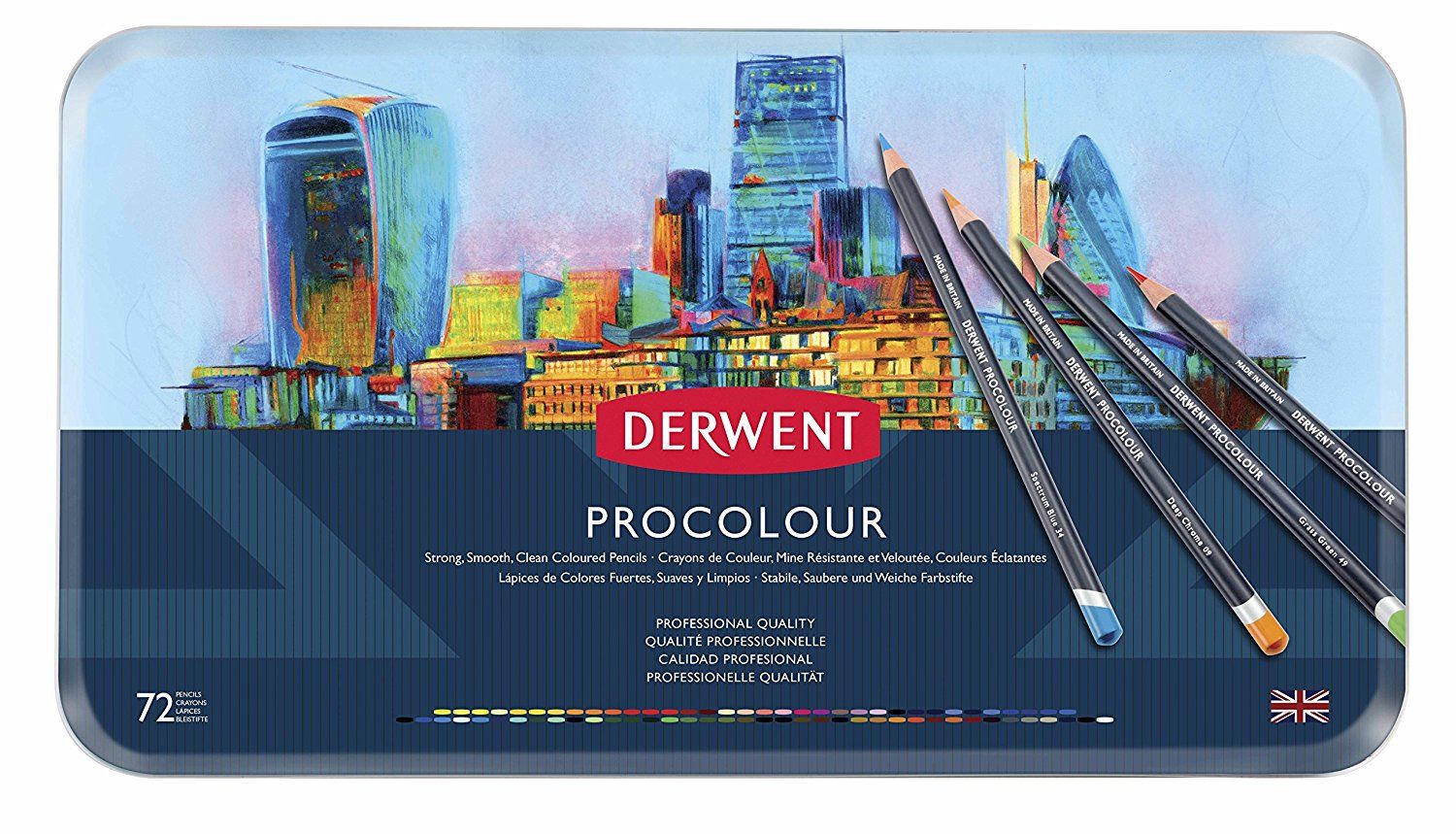 Derwent Procolour 72 Pencils Tin Set