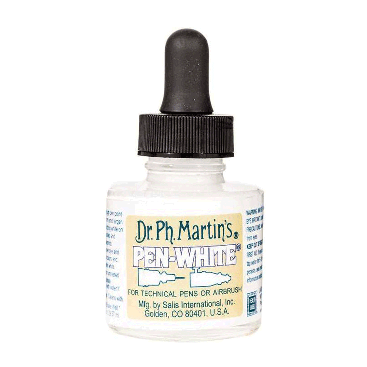 Dr. Martin's Pen White Ink With Dropper 1 oz.