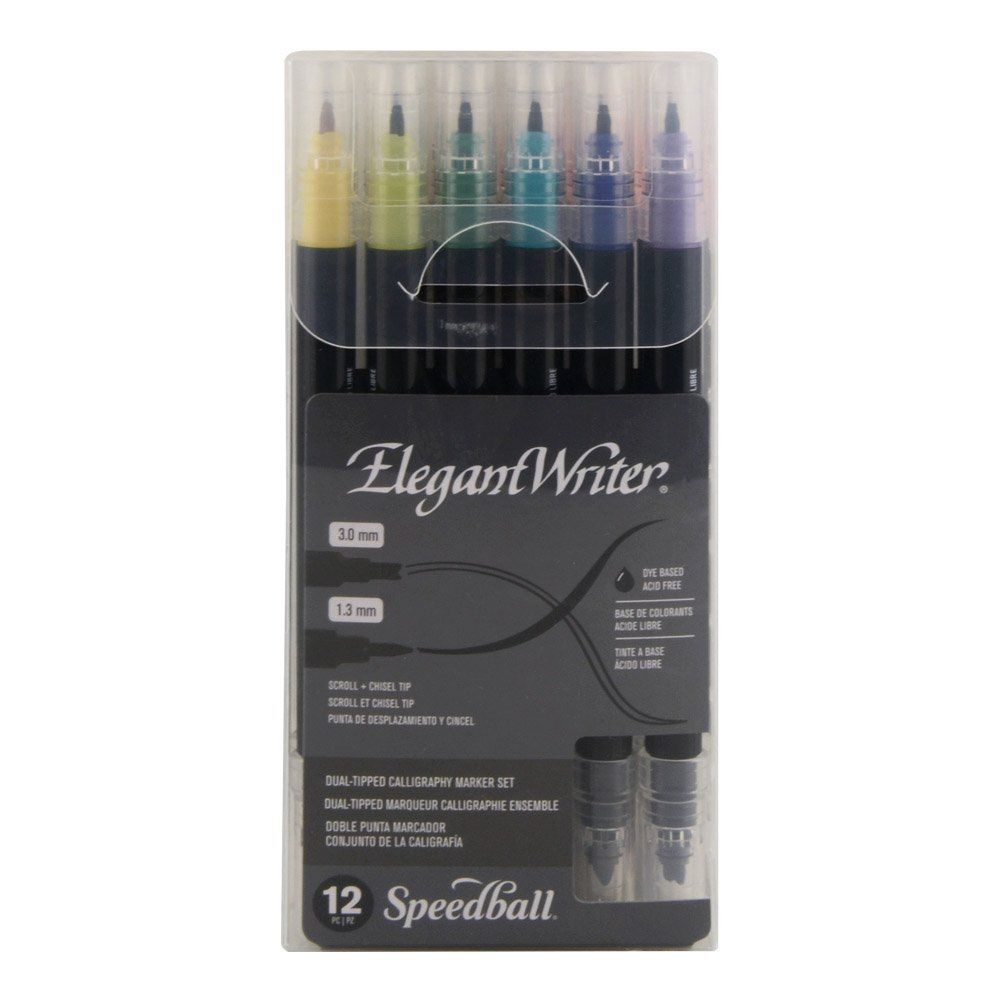 Elegant Writer Dual-Tipped Marker Set of 12 Colours