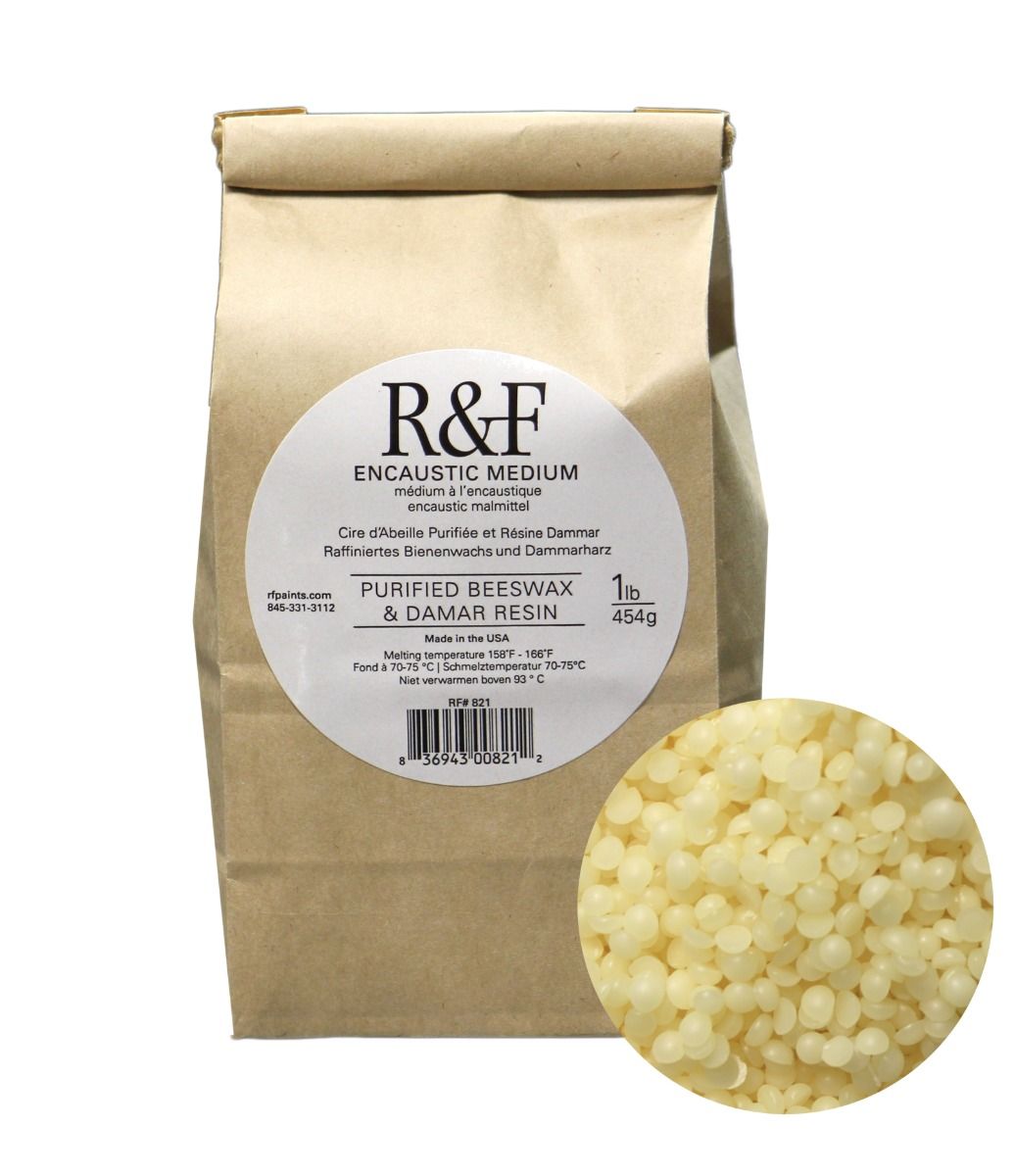 R&F Encaustic Purified Beeswax & Damar Resin Medium 1lb (454g) bag