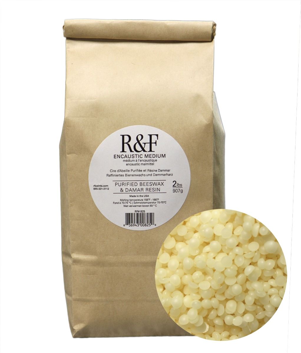 R&F Encaustic Purified Beeswax & Damar Resin Medium 2lb (907g) bag