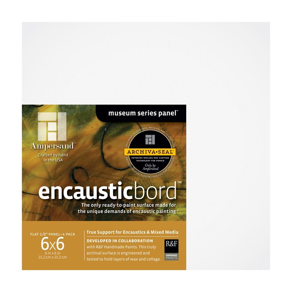 Ampersand Encausticbord 1/8" Flat - 4Pk 6 x 6 inches