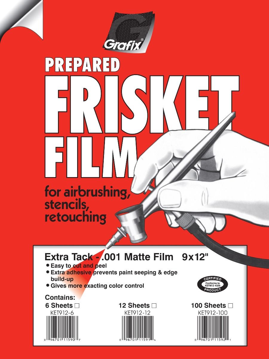 Grafix Prepared Frisket Extra Tack .001 Matte Film, 9 x 12-inches 12/Pk