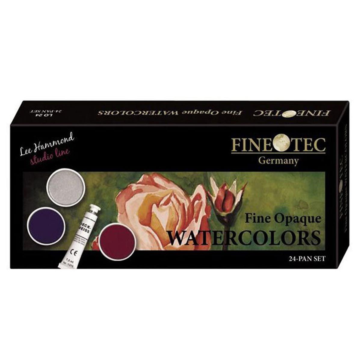 Finetec LO24 Opaque Watercolour - 24 Colour Pan Set with Metal Lid