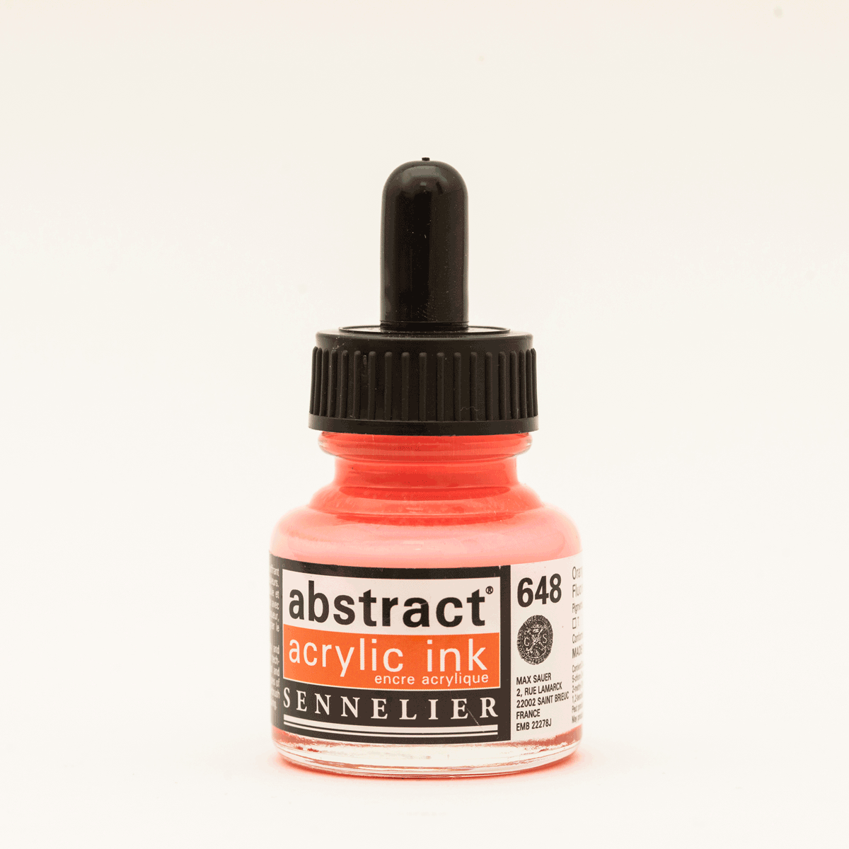 Abstract Acrylic Ink Fluorescent Orange 30 ml