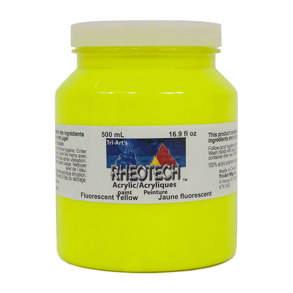 Rheotech Acrylic Fluorescent Yellow 500 ml Jar