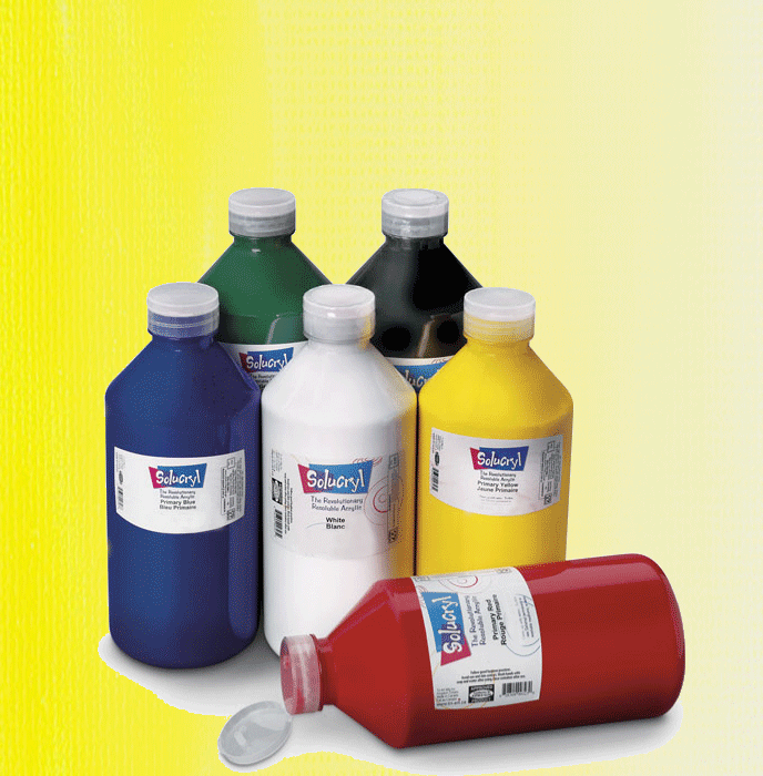 Tri-Art Solucryl Fluorescent Yellow 250 ml Bottle