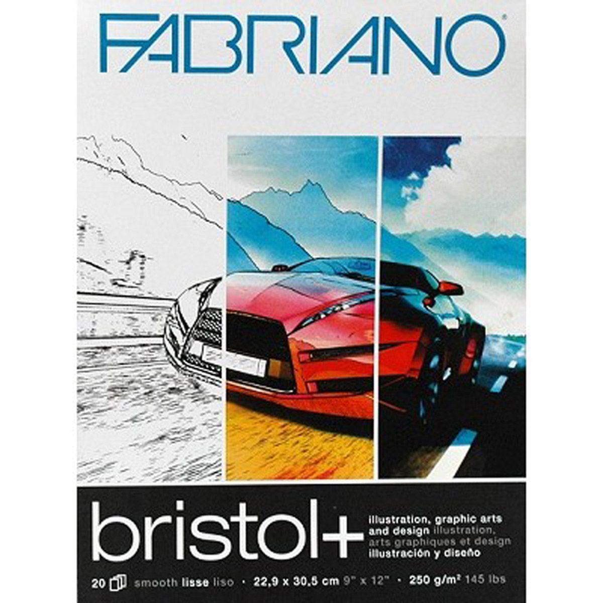 Fabriano Bristol + Smooth - 20 Sheet Pad,11 x 14 Inch