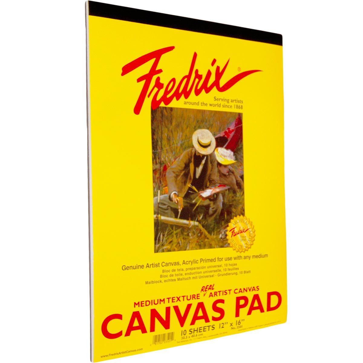 Fredrix White Canvas Pads 10 Sheets, 12" x 16"