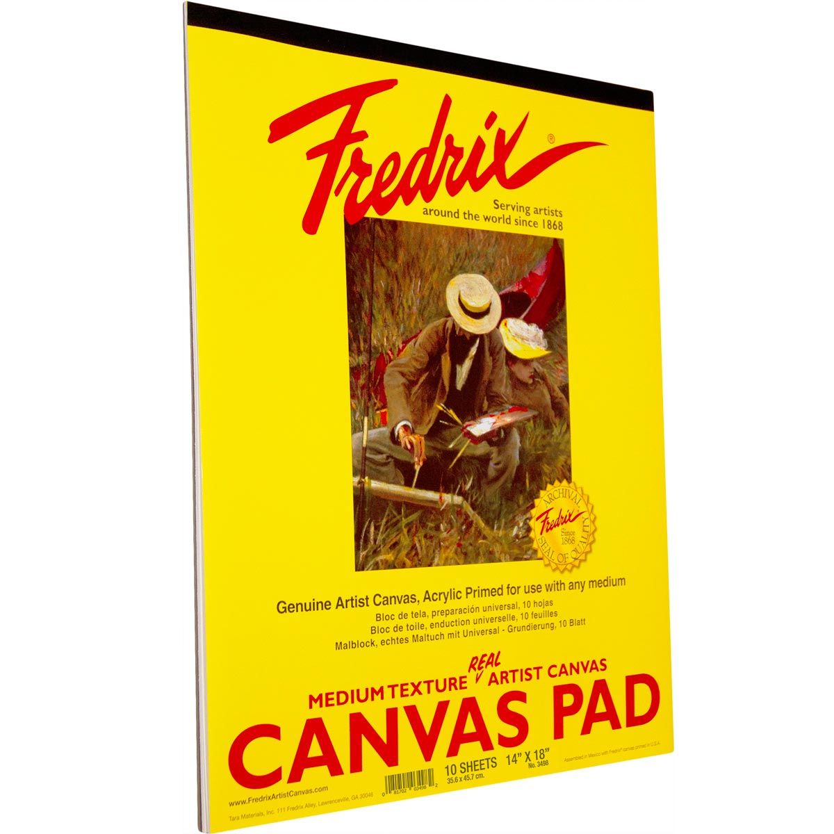 Fredrix White Canvas Pads 10 Sheets, 14" x 18"