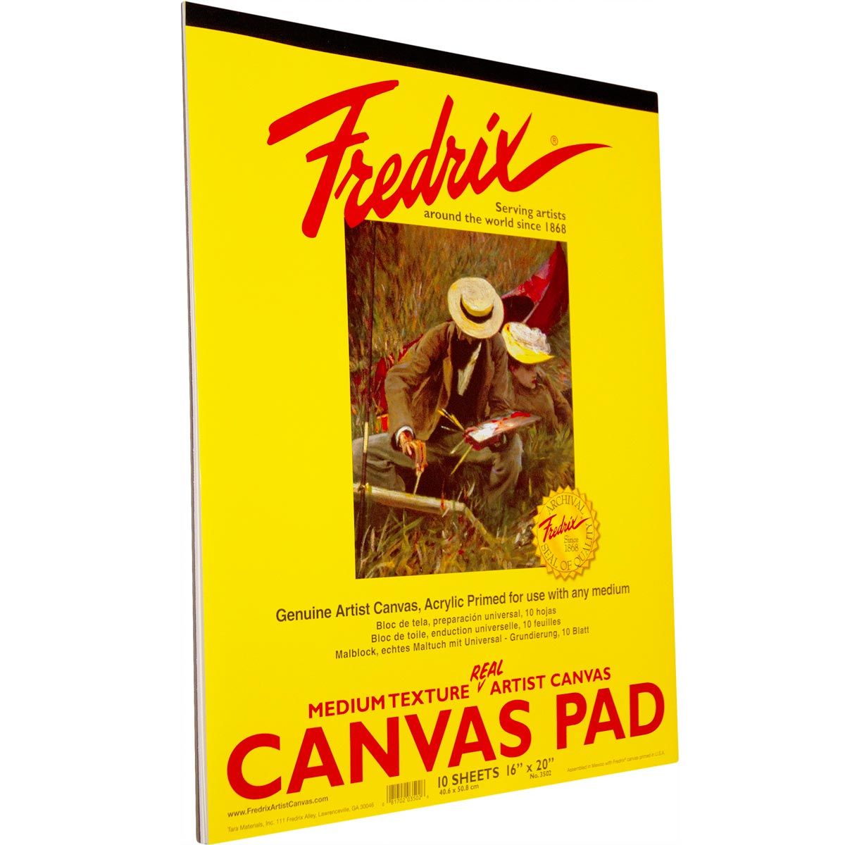 Fredrix White Canvas Pads 10 Sheets, 16" x 20"