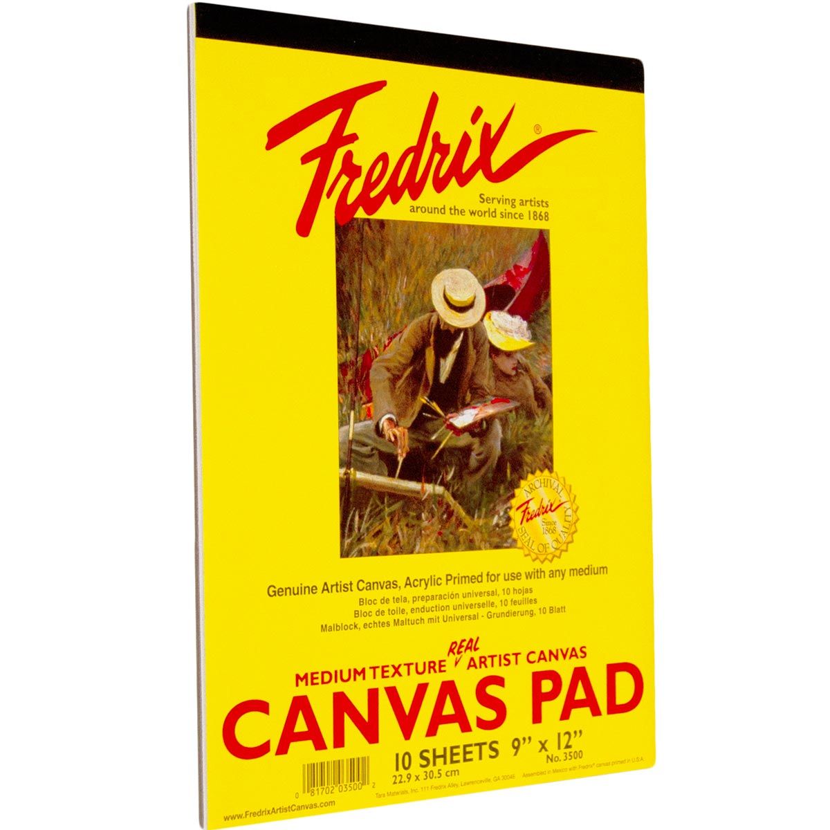 Fredrix White Canvas Pads 10 Sheets, 9" x 12"