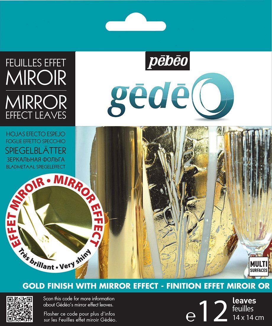 Pébéo Mirror Effect Leaves - Gold Finish 12 sheets