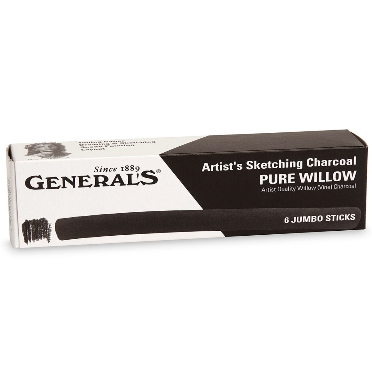 General’s Pencil Jumbo Artist’s Pure Willow Sketching Charcoal