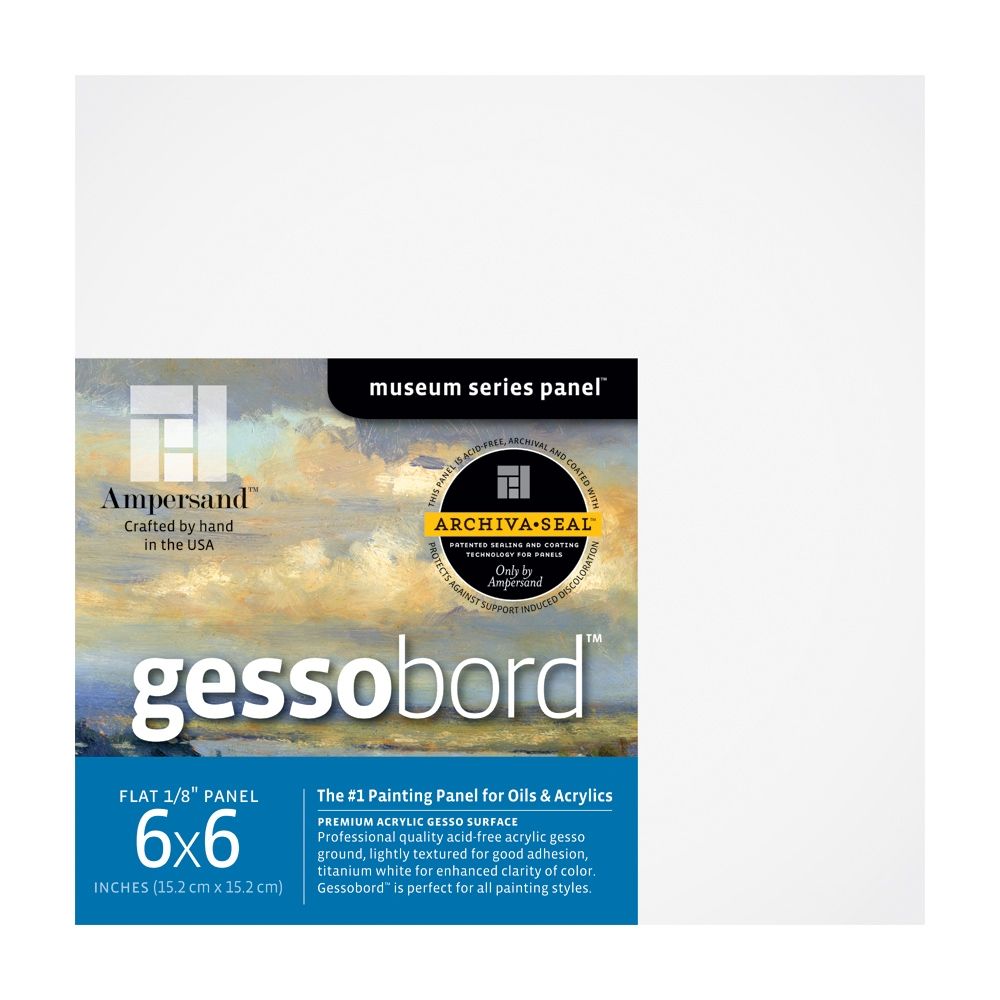 Ampersand Gessobord 1/8" Flat - 4Pk 6 x 6 inches