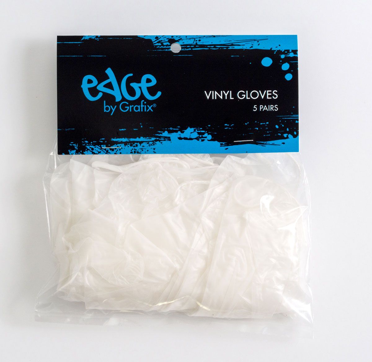 Grafix Edge Vinyl Gloves, White 10-Pack