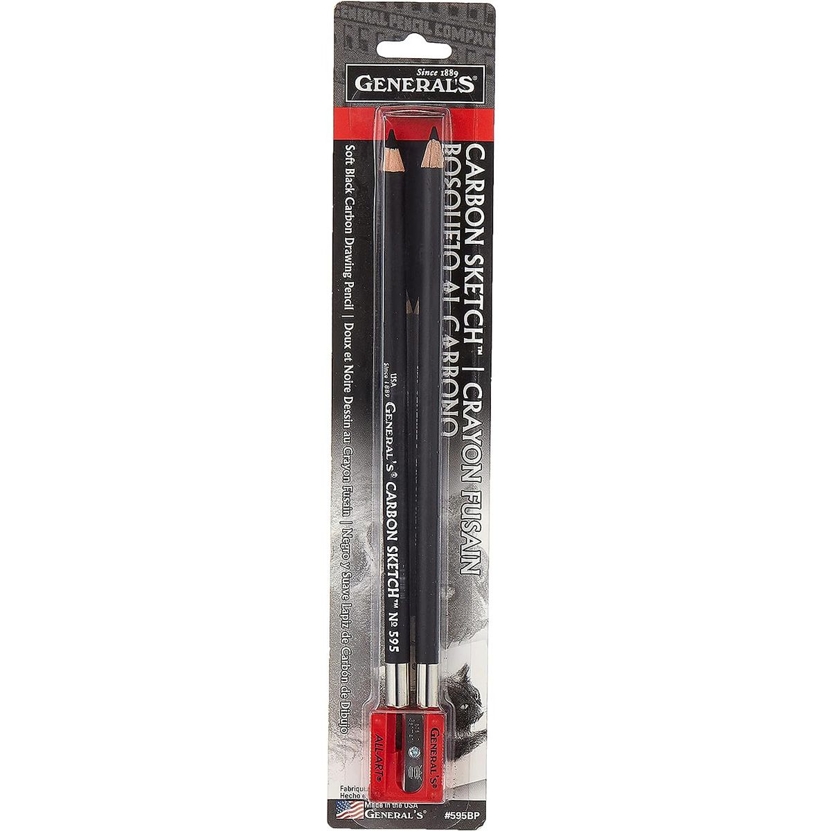 General’s Carbon Sketch Pencil #595 Set-2/pkg + Sharpener