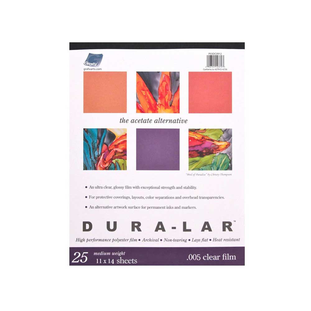 Grafix Dura-Lar .005 Clear Film 11x14 inches Pad: 25 Sheets