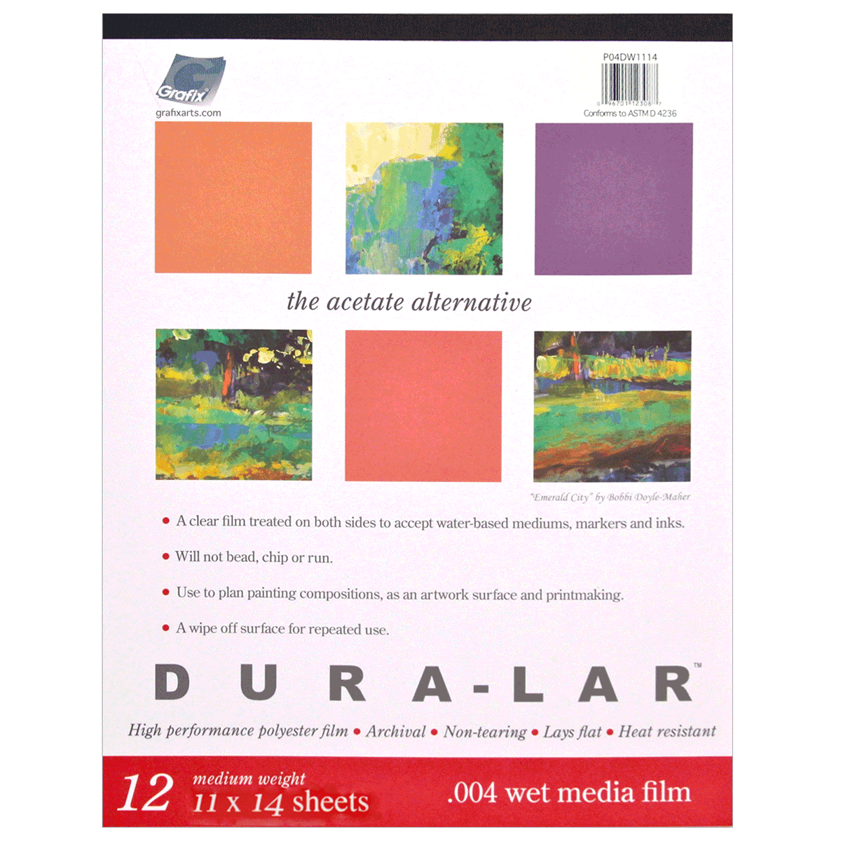 Grafix Dura-Lar .004 Wet Media Film 9x12 inches Pad: 12 Sheets