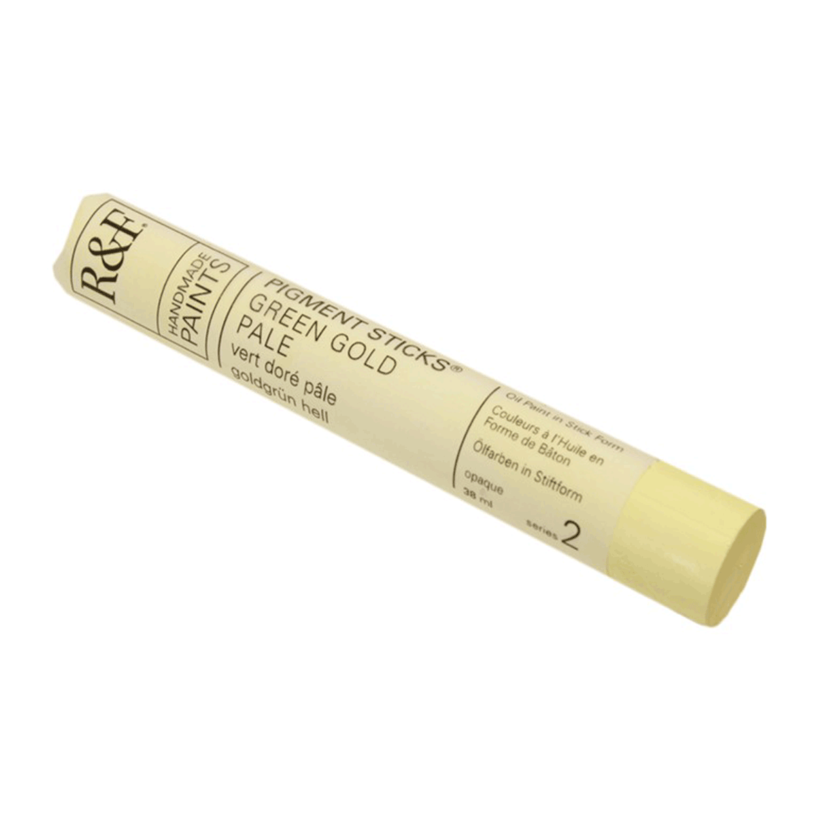 R&F Oil Pigment Stick, Green Gold Pale 38ml