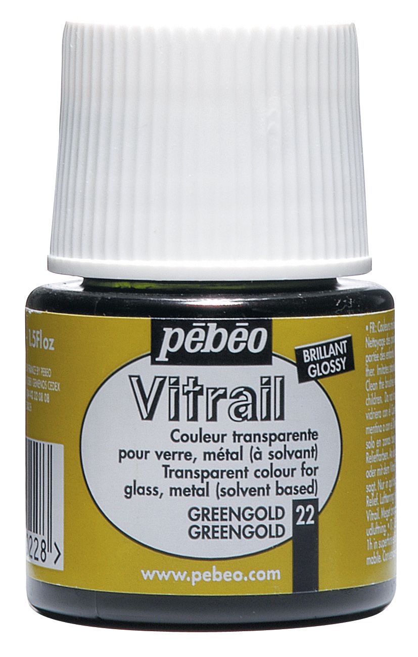 Pebeo Vitrail Transparent Greengold 45 ml