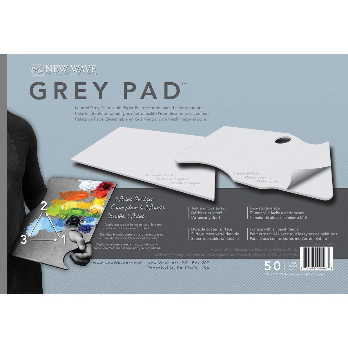 New Wave Grey Pad Rectangular Disposable Paper Palette 11x16 inch
