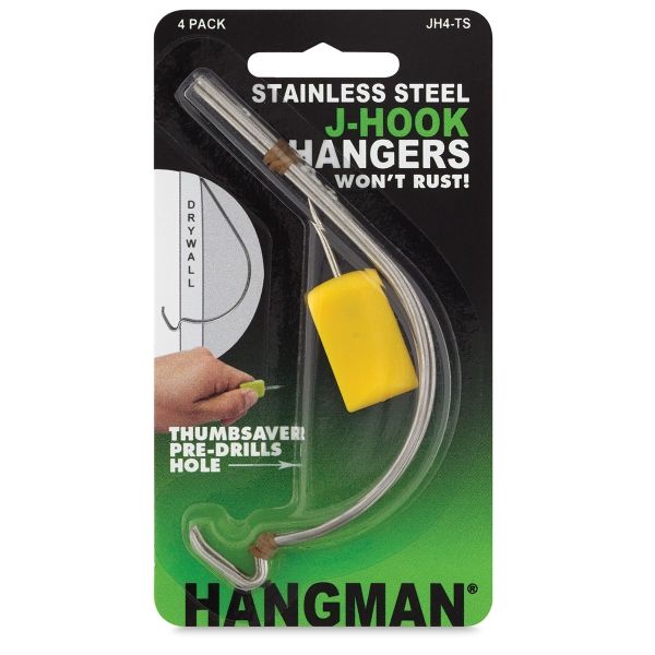 Hangman Stainless Steel J-Hook Hanger with Thumb Saver