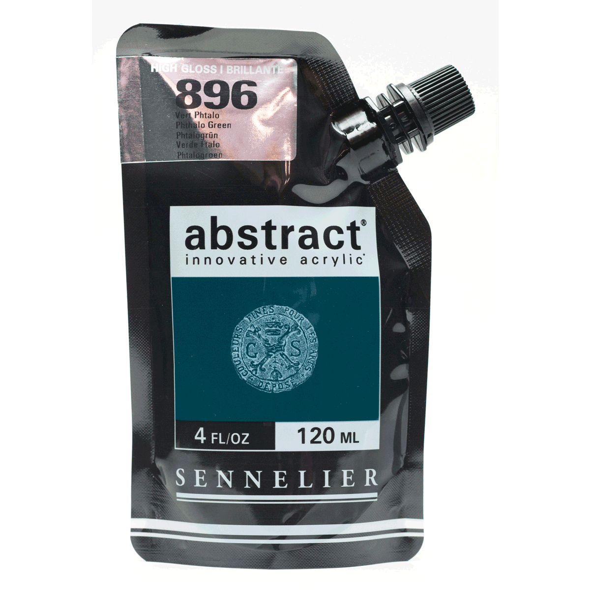 Abstract Acrylic Pouch - High Gloss 896B Phthalo Green 120ml