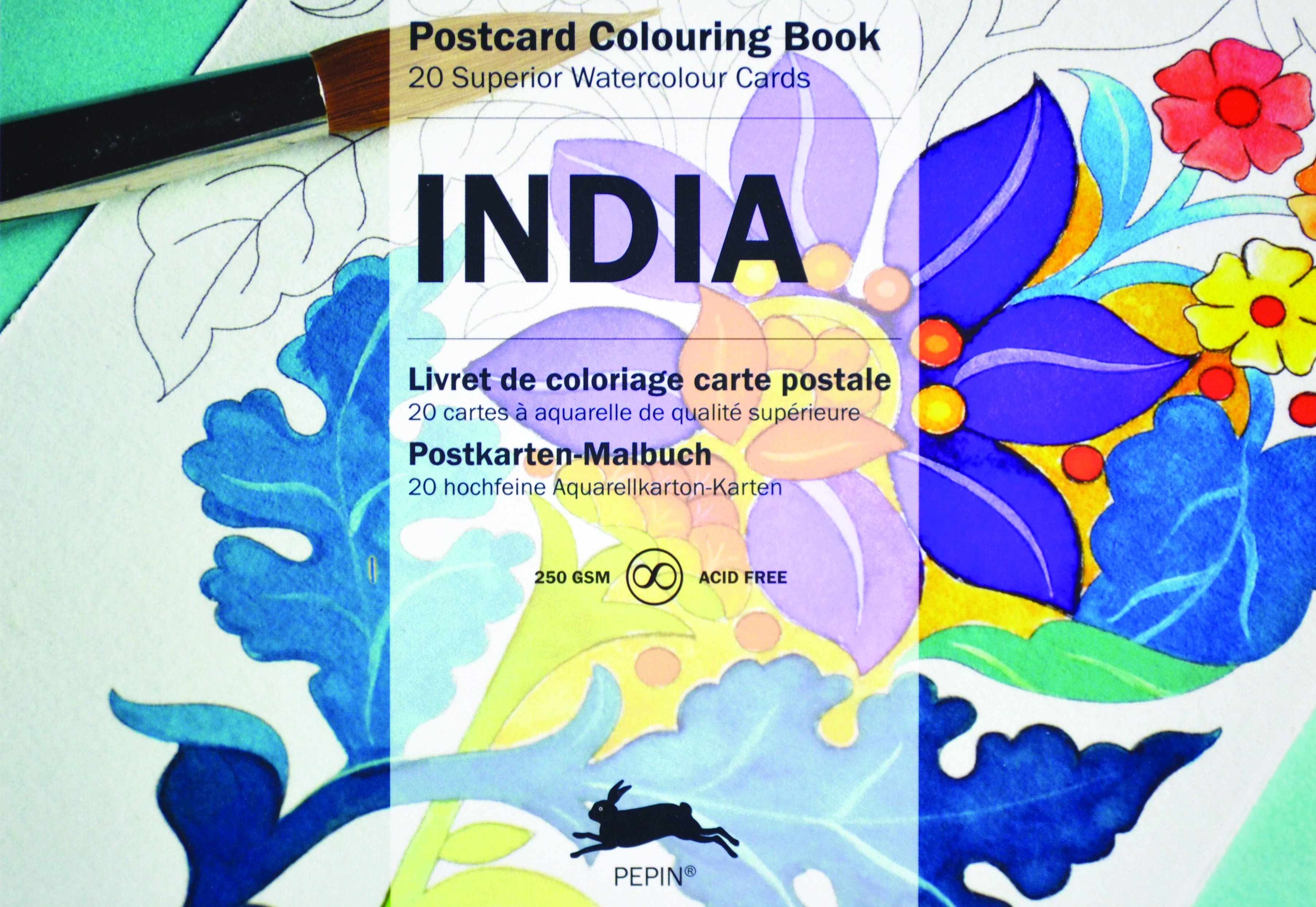 INDIA: PEPIN POSTCARD COLOURING BOOK