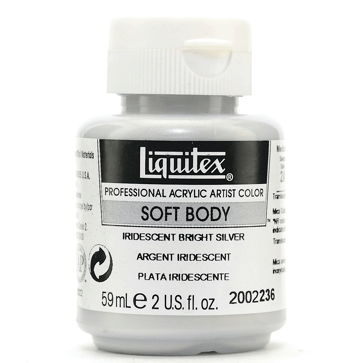 Liquitex Acrylic Soft Body - Iridescent Bright Silver 2-oz