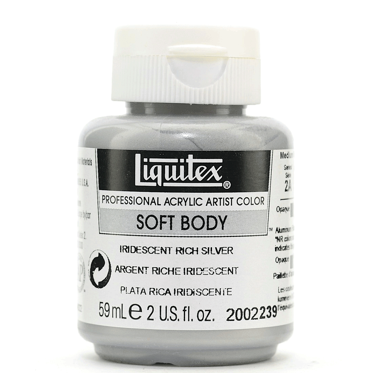 Liquitex Acrylic Soft Body - Iridescent Rich Silver 2-oz