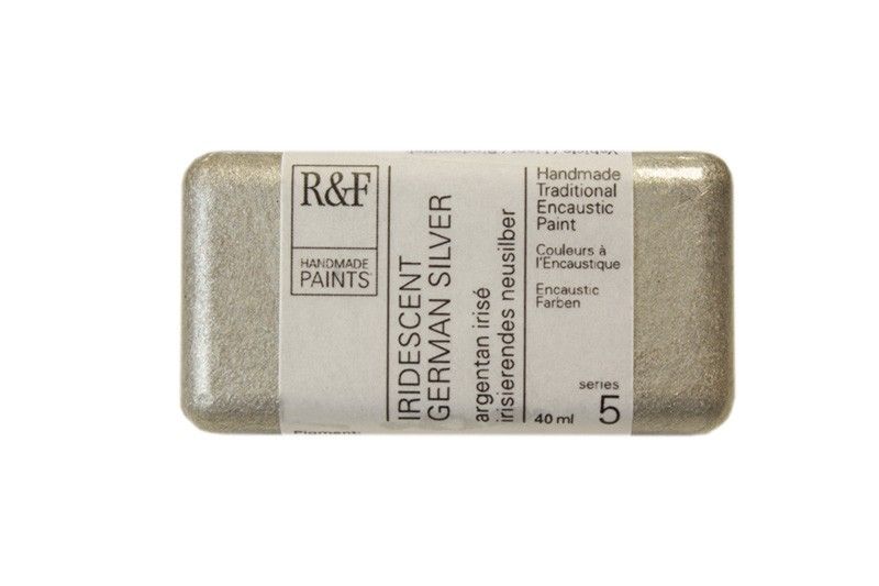R&F Encaustic Block, Iridescent German Silver 40ml