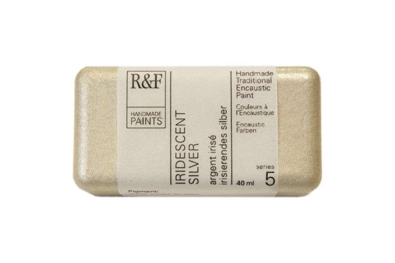 R&F Encaustic Block, Iridescent Silver 40ml