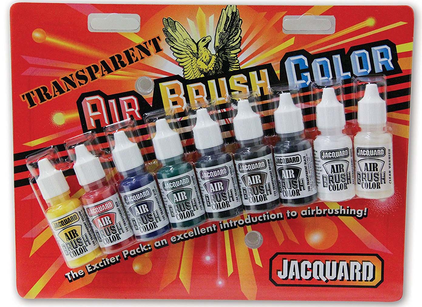 Jacquard Transparent Airbrush Exciter, 9-Colour Pack