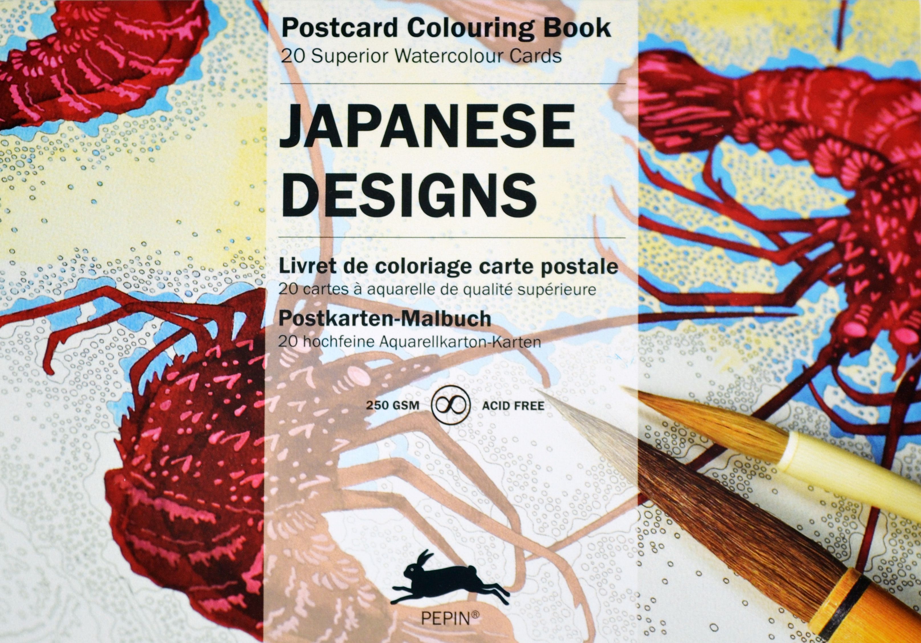 JAPANESE DESIGNS: PEPIN POSTCARD COLOURING BOOK