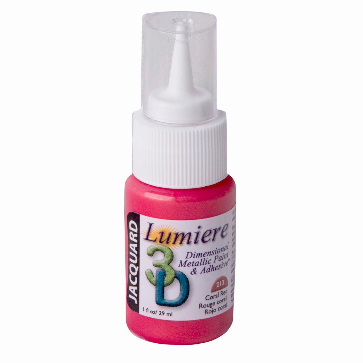 Lumiere 3D Metallic Paint & Adhesive, Coral Red 1oz