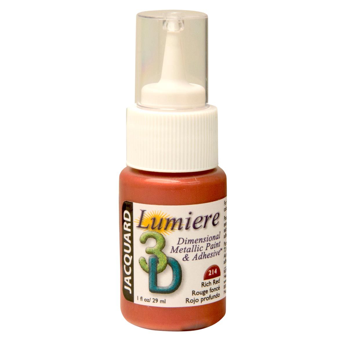Lumiere 3D Metallic Paint & Adhesive, Rich Red 1oz