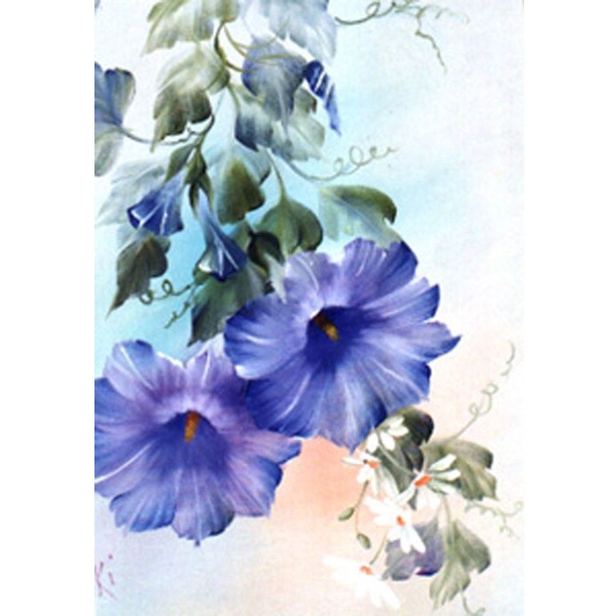 Bob Ross How To Pattern Packet - Blue Morning Glories