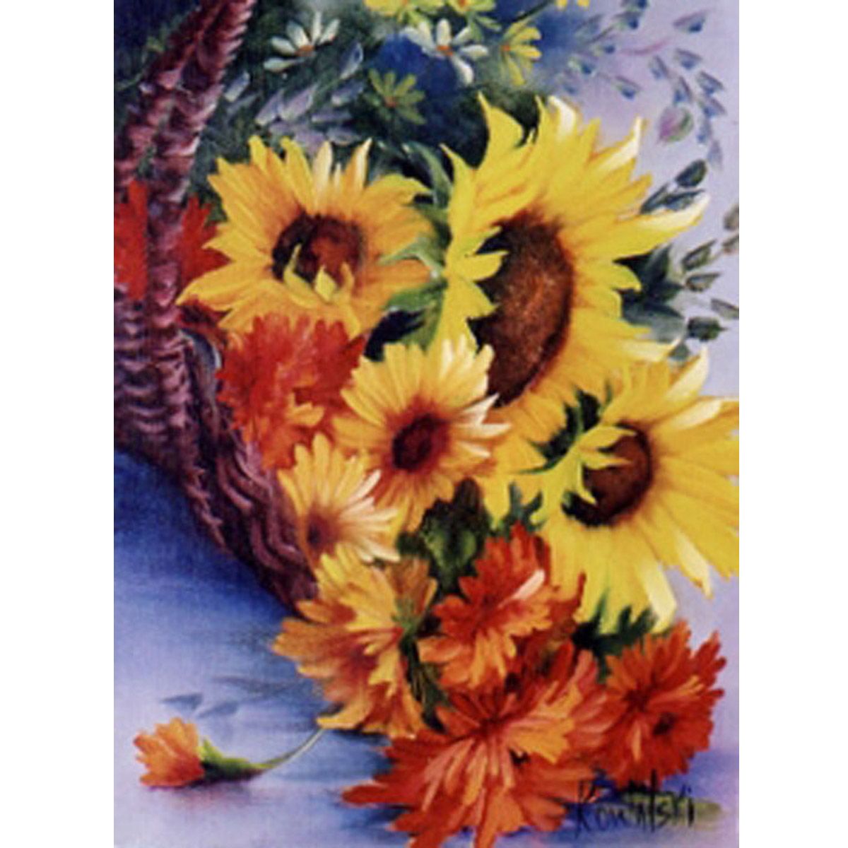 Bob Ross How To Pattern Packet - Basket of Sunflowers